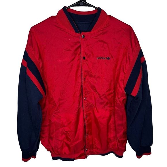 VTG Adidas Snap Bomber Jacket Size M - Picture 1 of 6